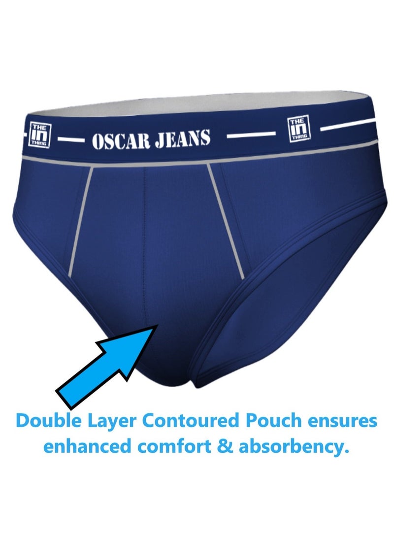 OSCAR JEANS 6-Pack Premium 100% Cotton Men's Underwear Briefs Super Combed Soft Knitted Antibacterial Breathable Elastic Waistband - Image 3